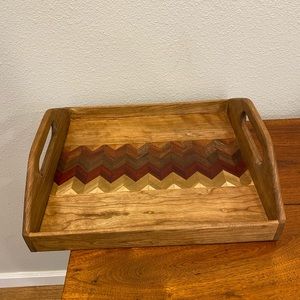 Wood Inlay Serving Tray